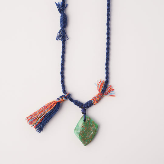 Braided rope turquoise necklace #106