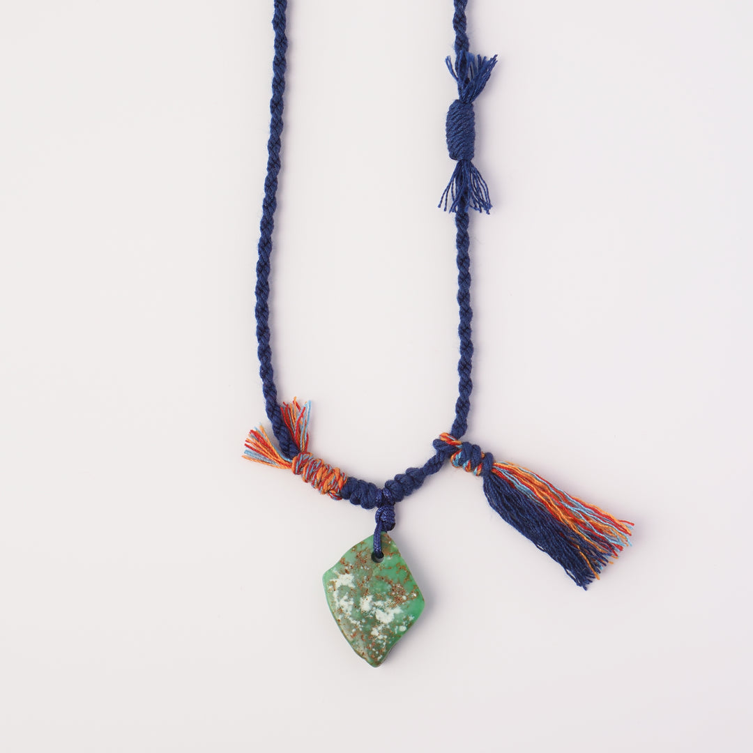 Braided rope turquoise necklace #106