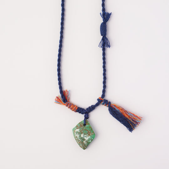 Braided rope turquoise necklace #106