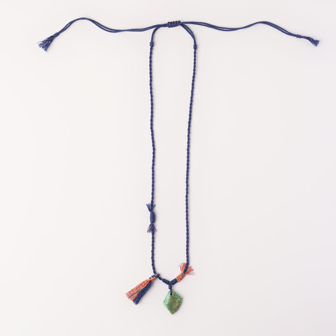 Braided rope turquoise necklace #106