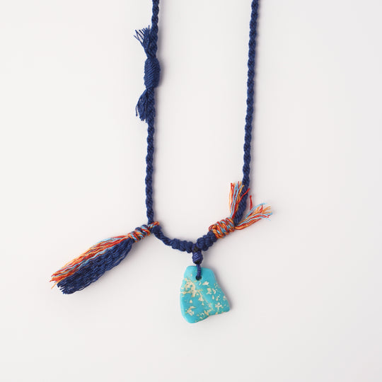 Braided rope turquoise necklace #127