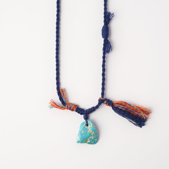 Braided rope turquoise necklace #127