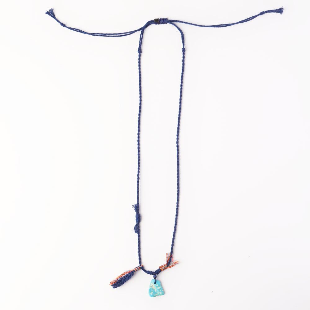 Braided rope turquoise necklace #127