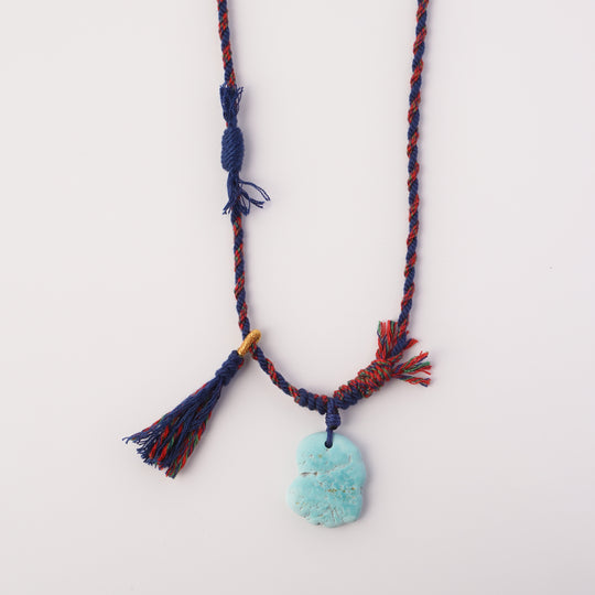 Braided rope turquoise necklace #186