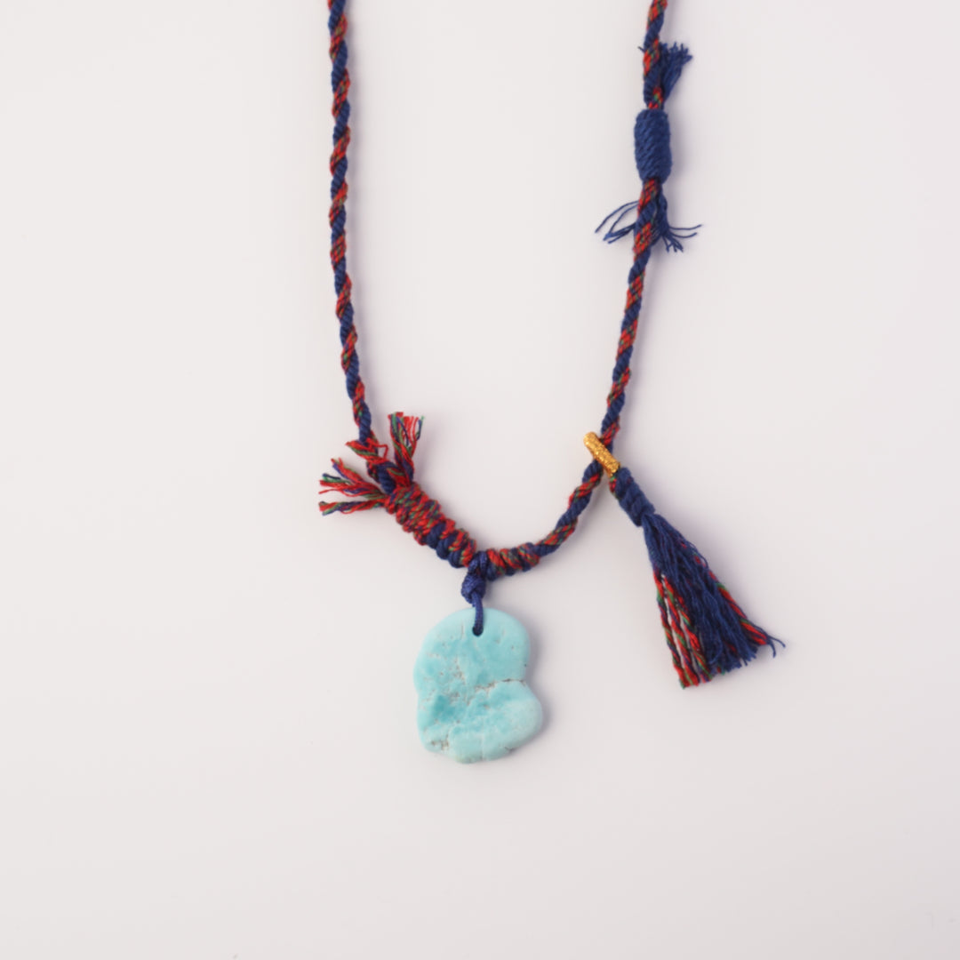 Braided rope turquoise necklace #186