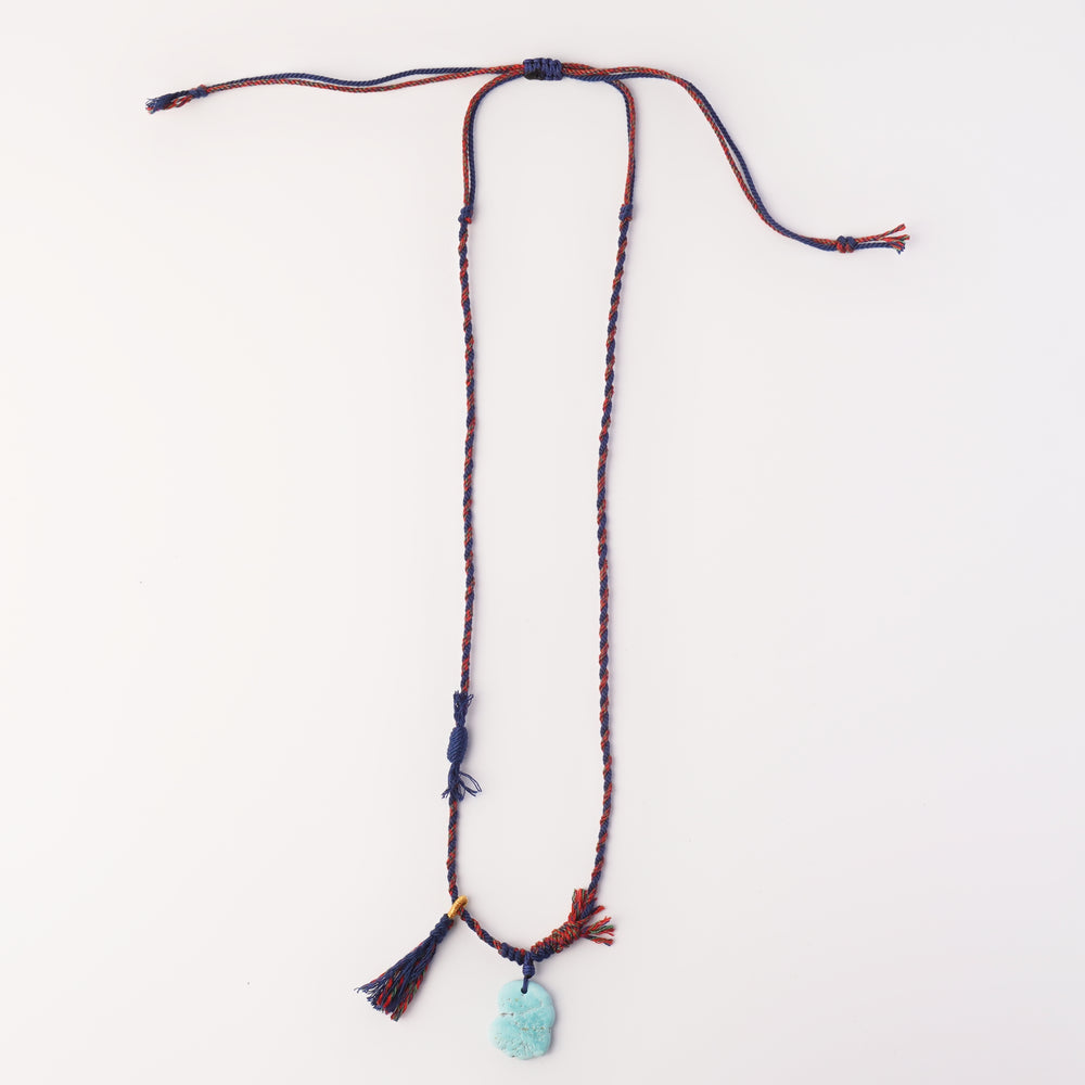 Braided rope turquoise necklace #186