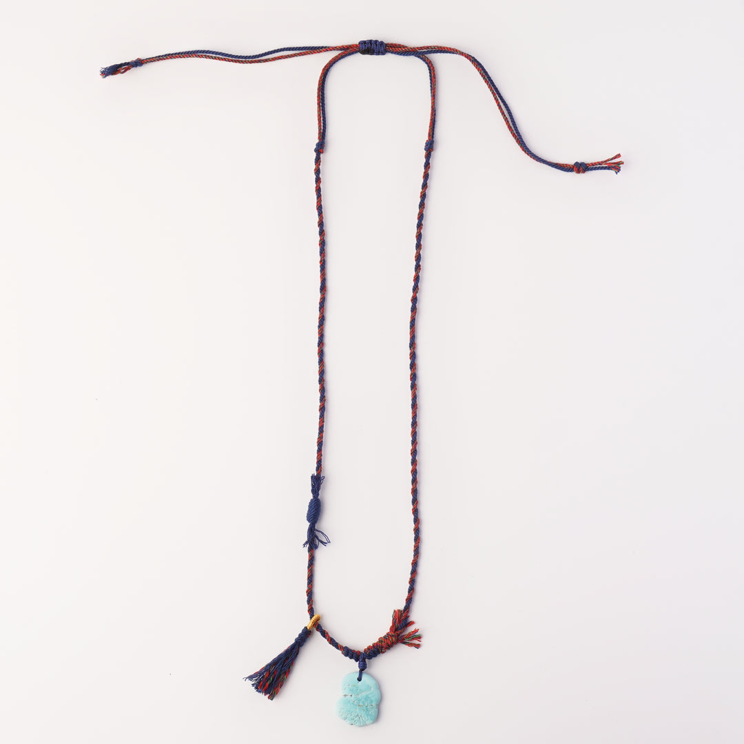 Braided rope turquoise necklace #186