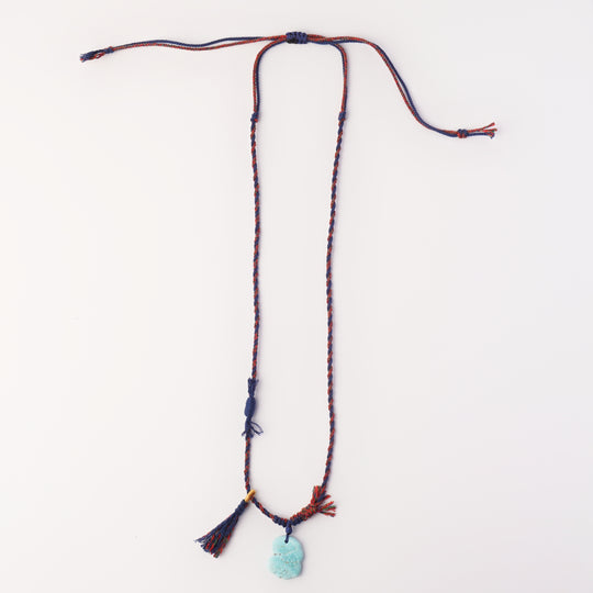 Braided rope turquoise necklace #186