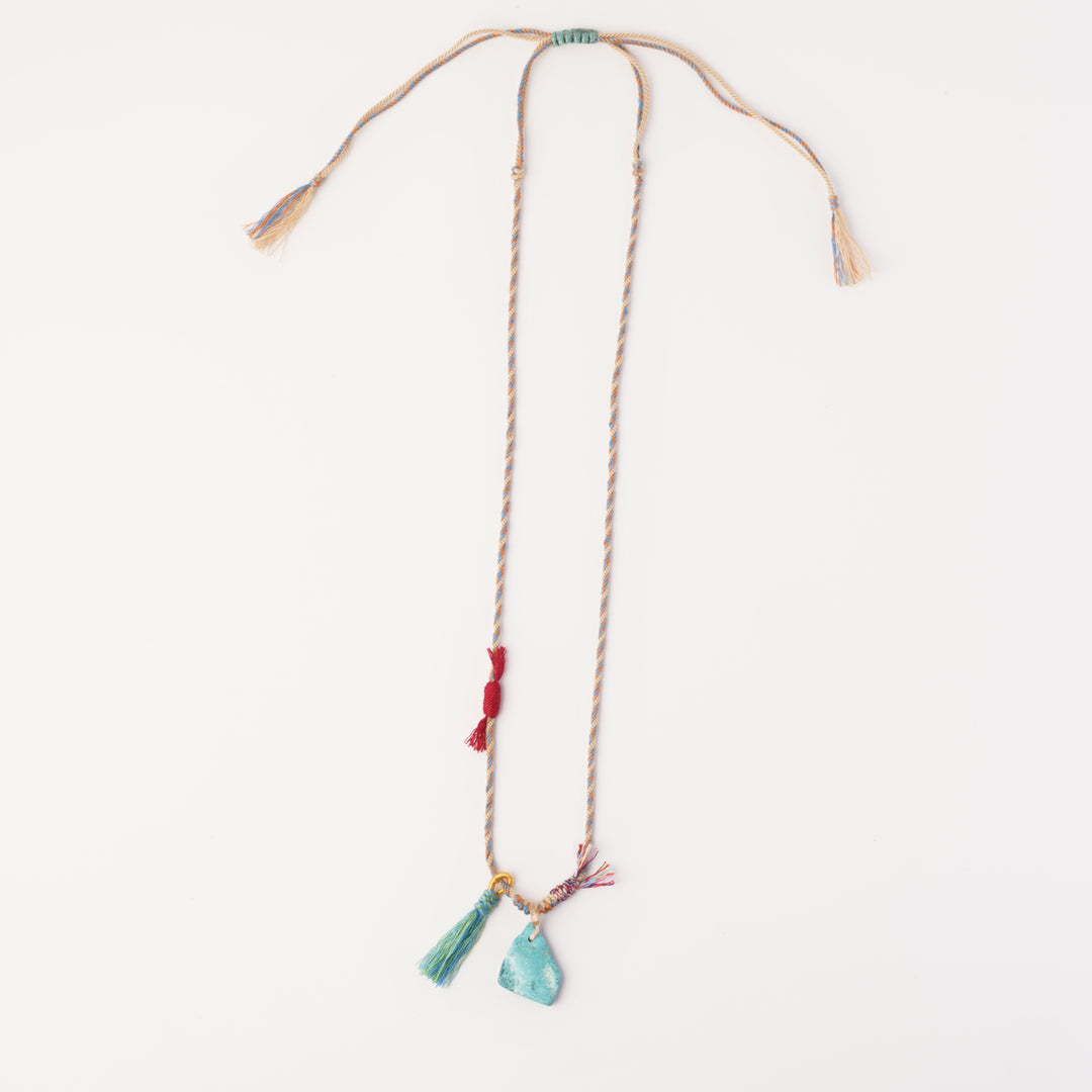 Braided rope turquoise necklace #232