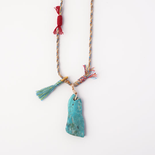 Braided rope turquoise necklace #276