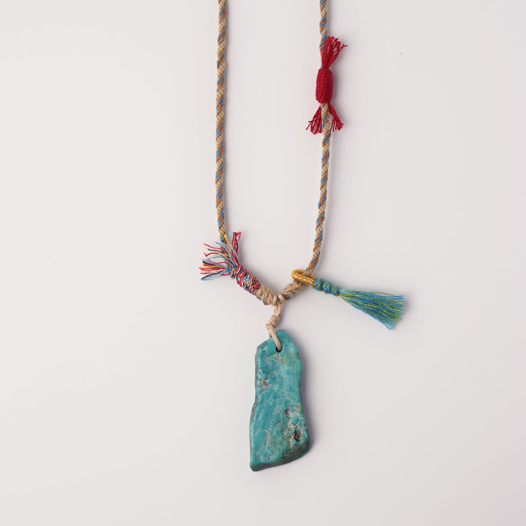 Braided rope turquoise necklace #276