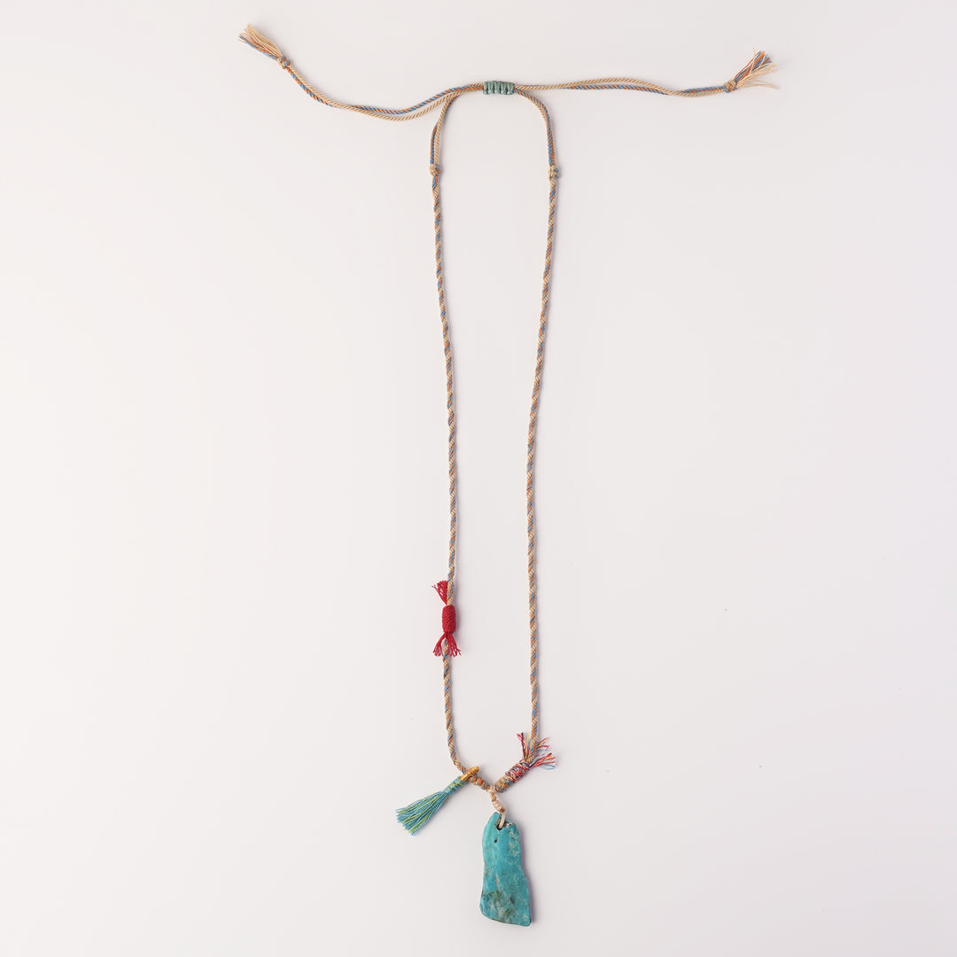 Braided rope turquoise necklace #276