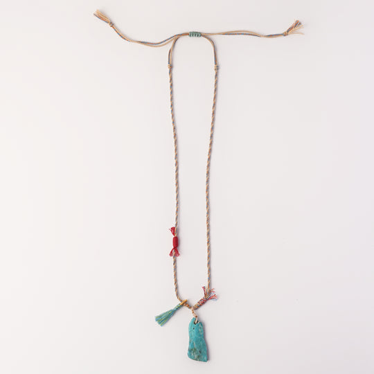Braided rope turquoise necklace #276