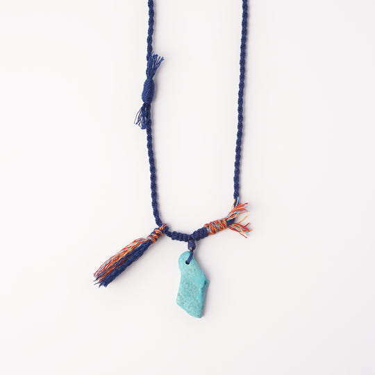 Braided rope turquoise necklace #277