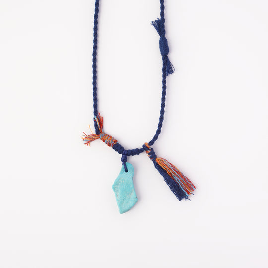 Braided rope turquoise necklace #277