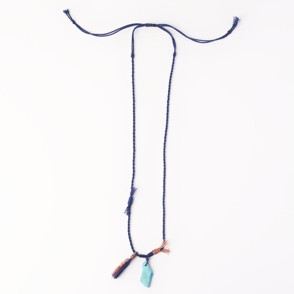 Braided rope turquoise necklace #277