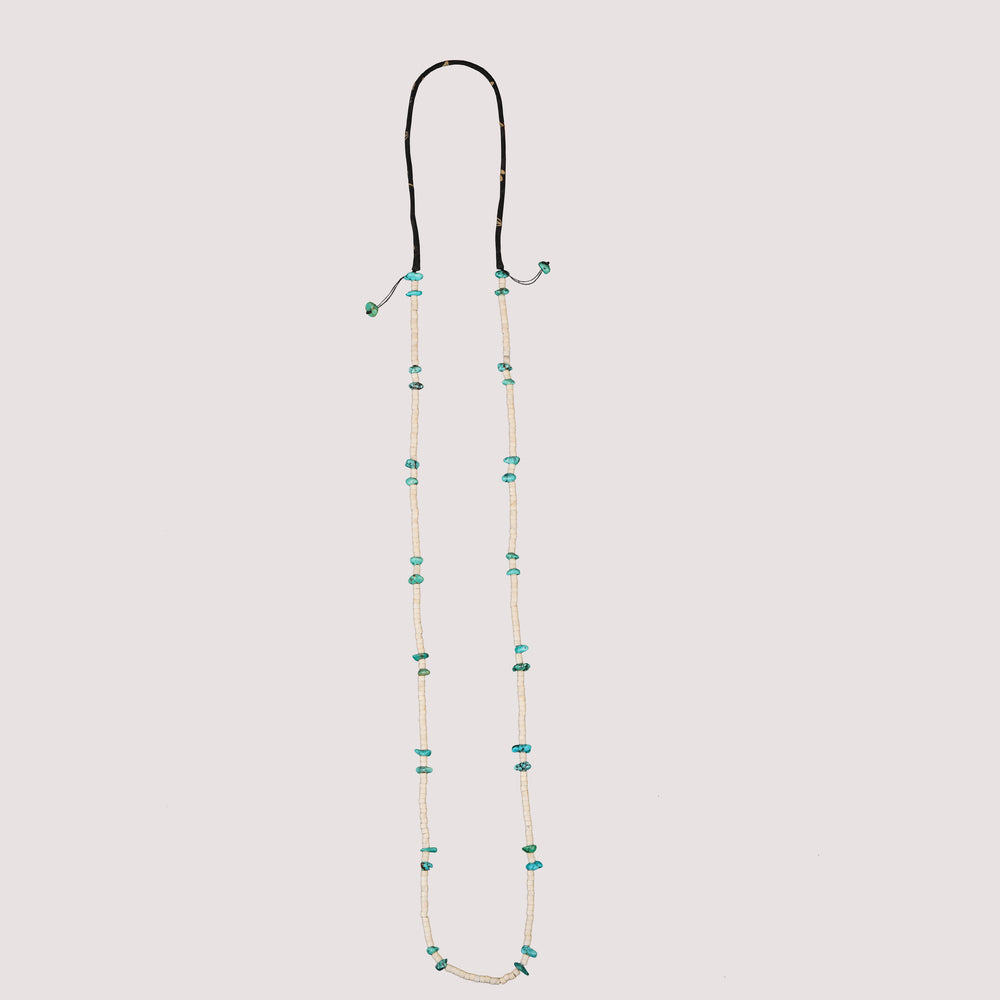 Volney 776 turquoise cloth necklace black