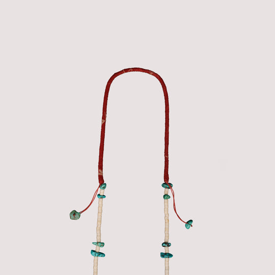 Volney 776 turquoise cloth necklace red