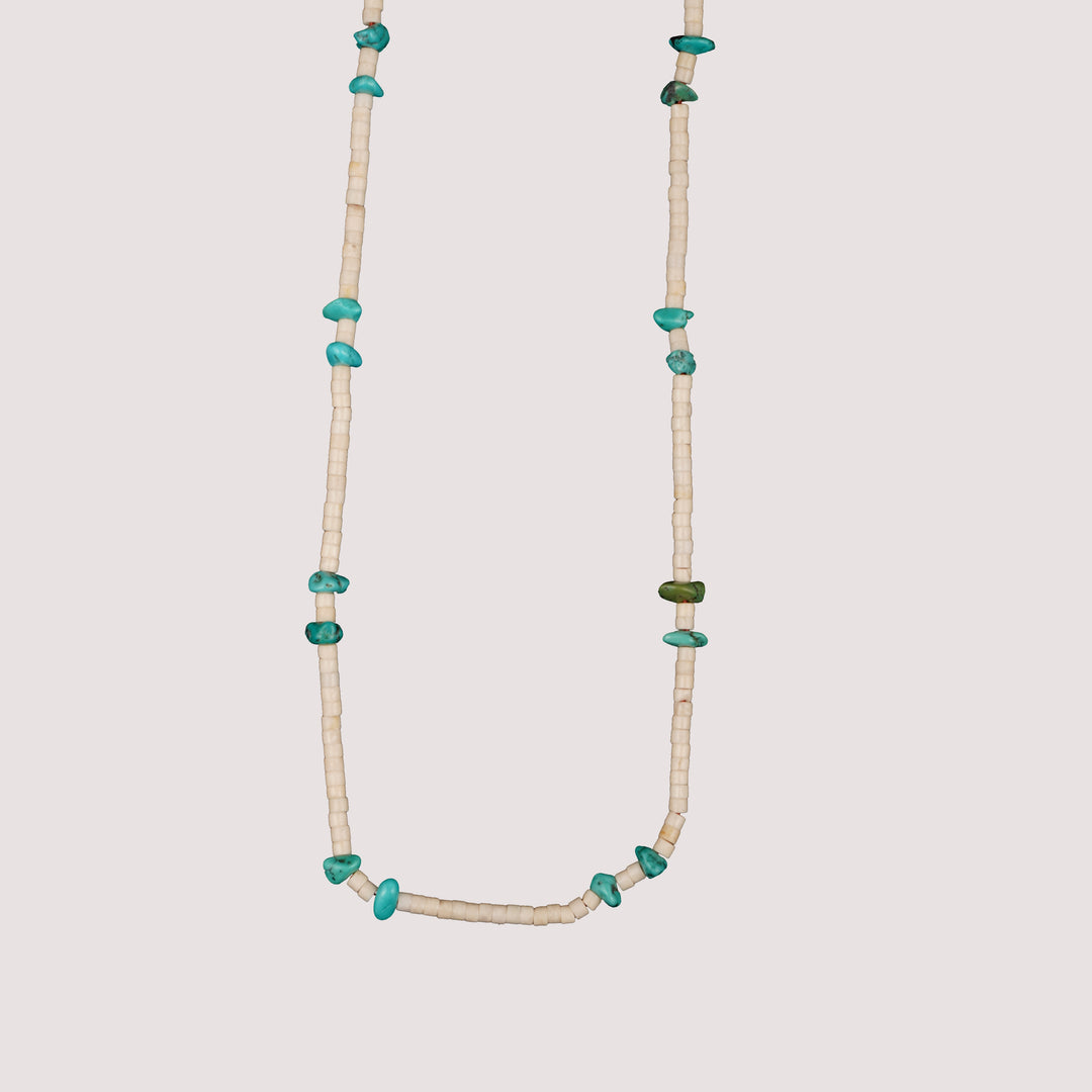 Volney 776 turquoise cloth necklace red