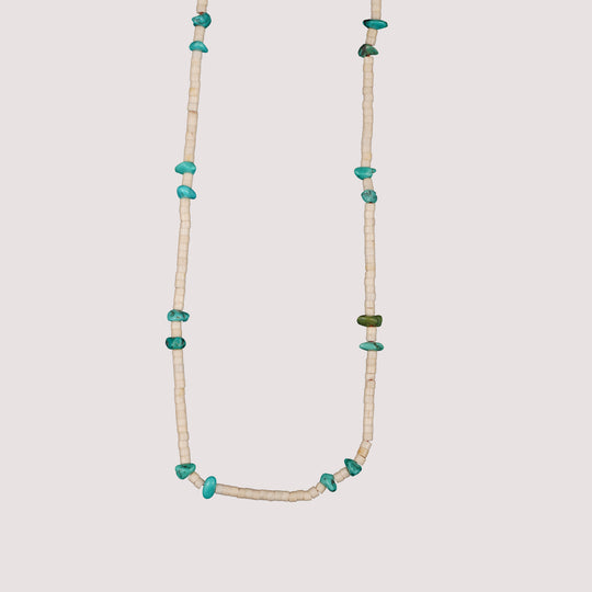 Volney 776 turquoise cloth necklace red
