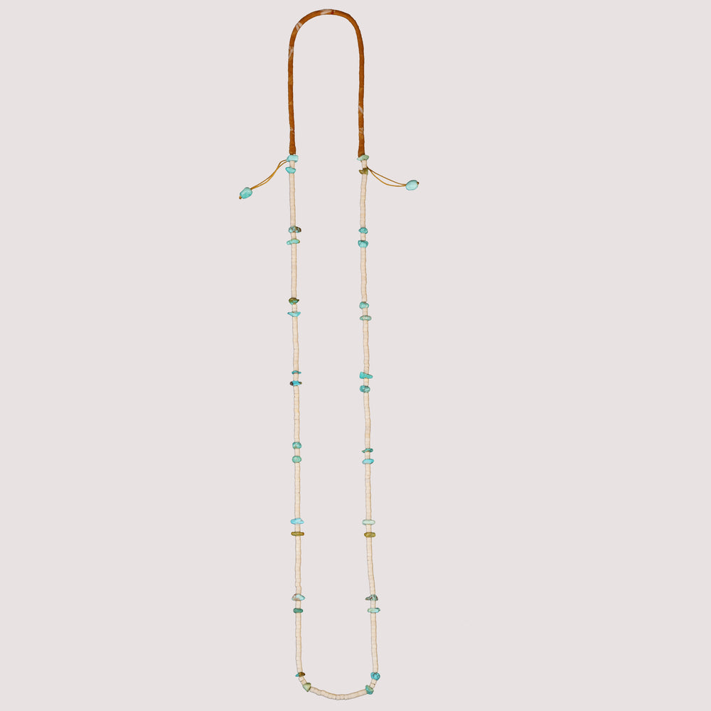 Volney 776 turquoise cloth necklace yellow
