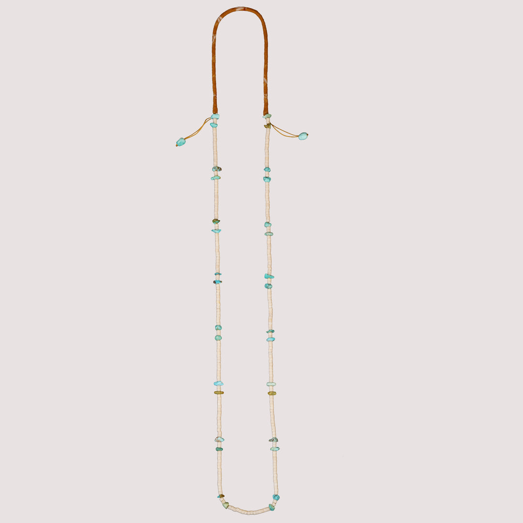 Volney 776 turquoise cloth necklace yellow