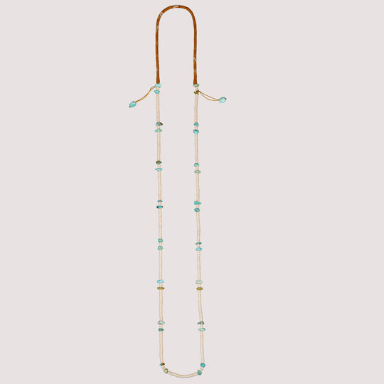 Volney 776 turquoise cloth necklace yellow