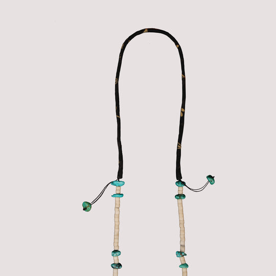 Volney 776 turquoise cloth necklace black