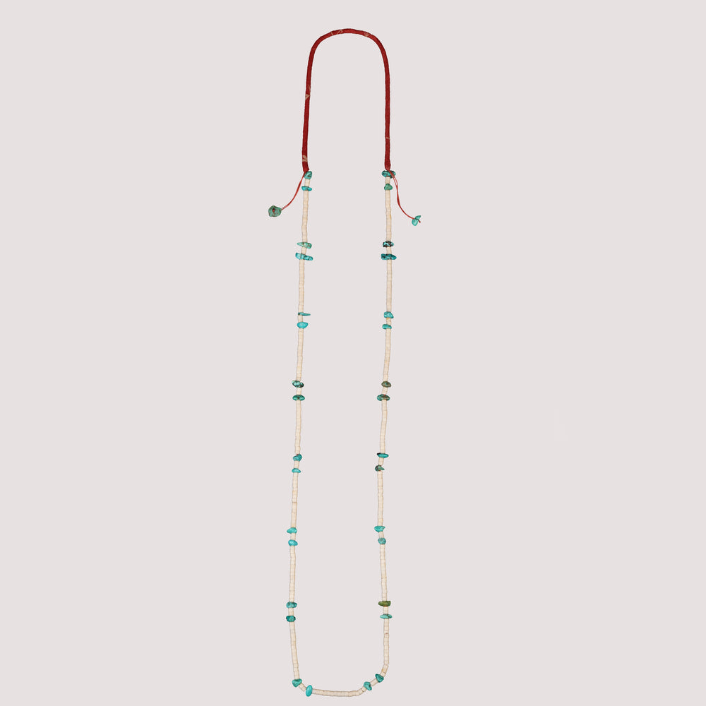 Volney 776 turquoise cloth necklace red