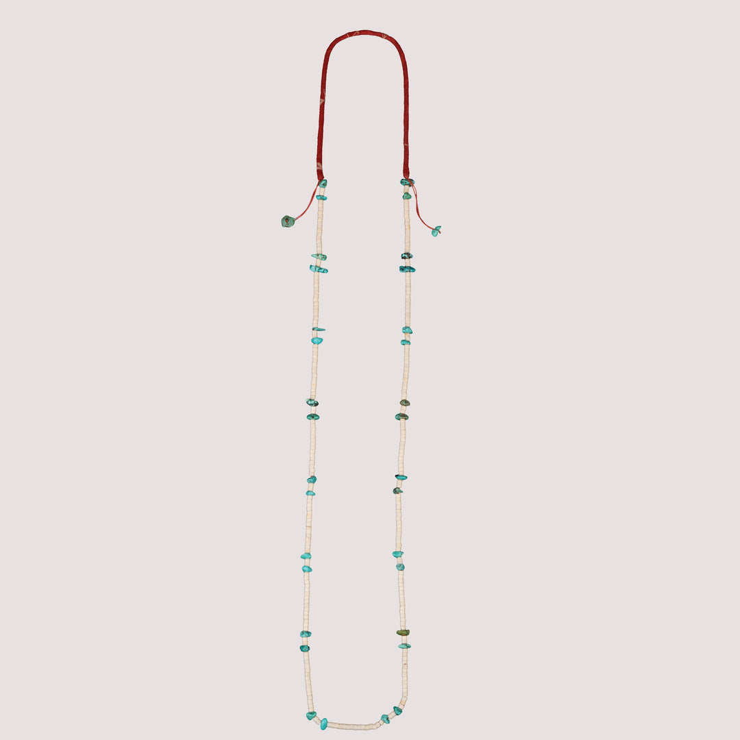 Volney 776 turquoise cloth necklace red
