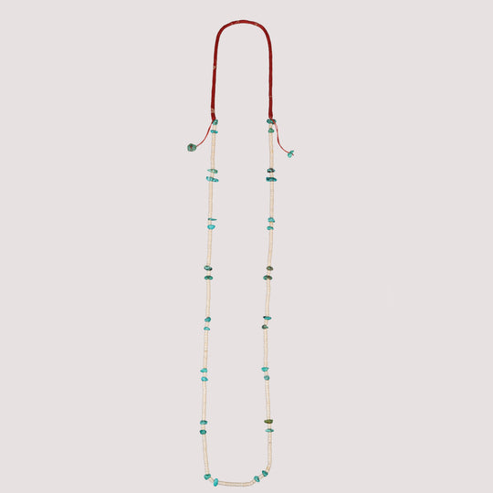 Volney 776 turquoise cloth necklace red