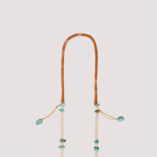 Volney 776 turquoise cloth necklace yellow