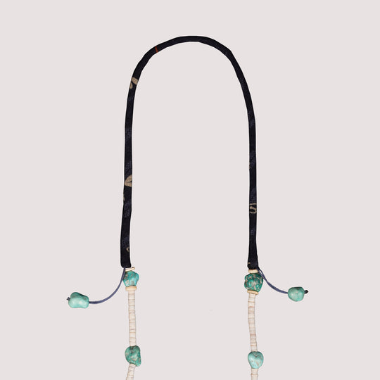 Volney 82 turquoise cloth necklace navy blue
