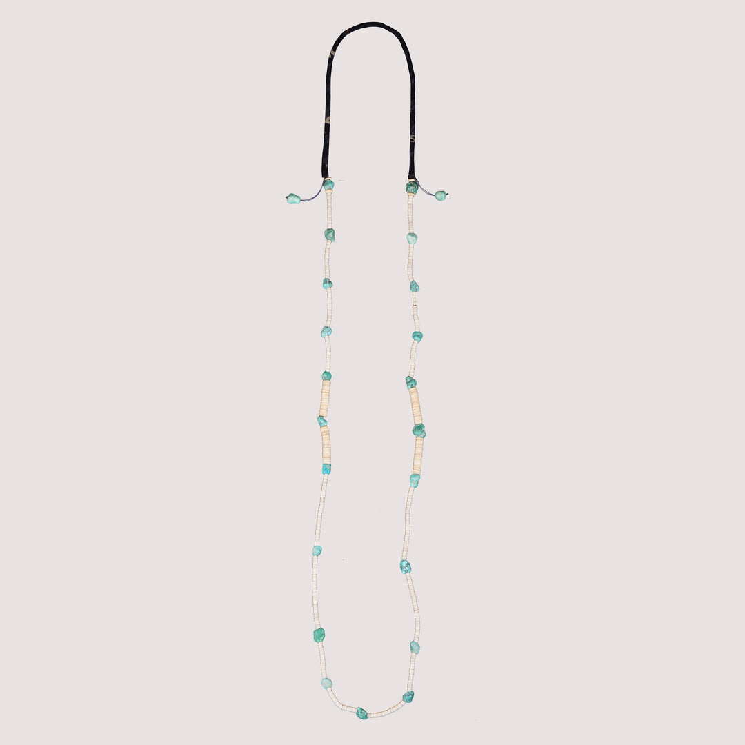 Volney 82 turquoise cloth necklace navy blue
