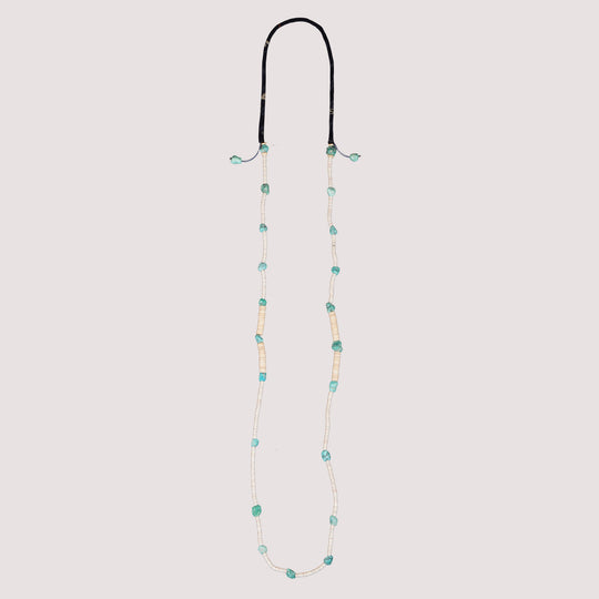 Volney 82 turquoise cloth necklace navy blue