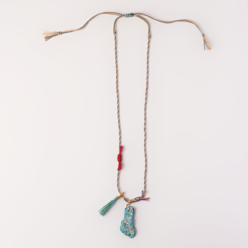 Braided rope turquoise necklace #87
