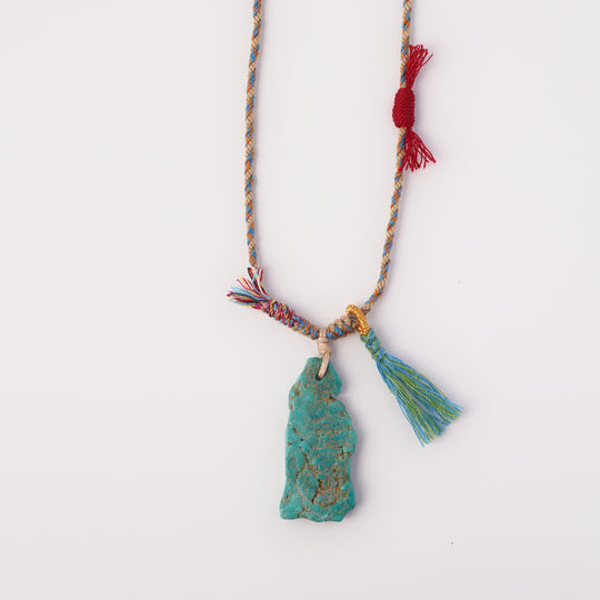 Braided rope turquoise necklace #89
