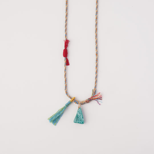 Braided rope turquoise necklace #176