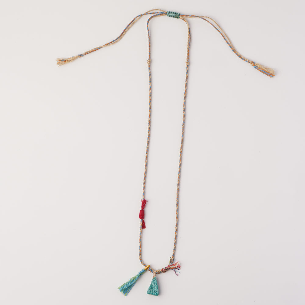 Braided rope turquoise necklace #176