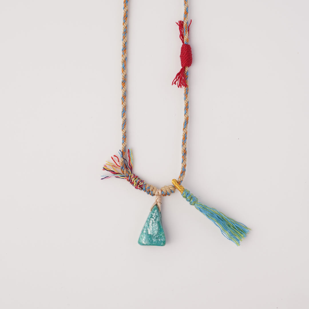 Braided rope turquoise necklace #176