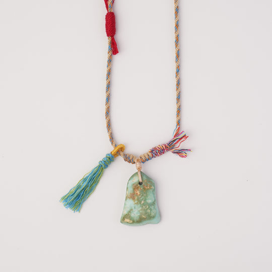 Braided rope turquoise necklace #46