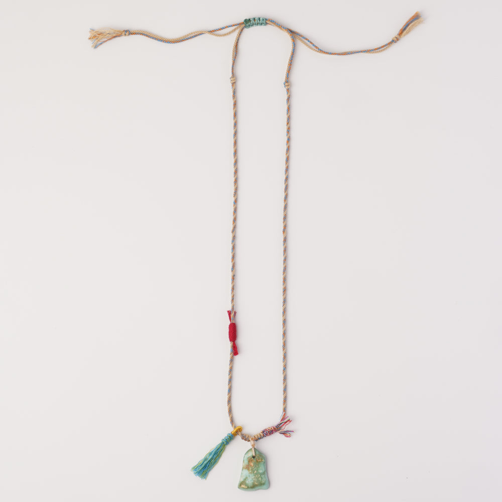 Braided rope turquoise necklace #46