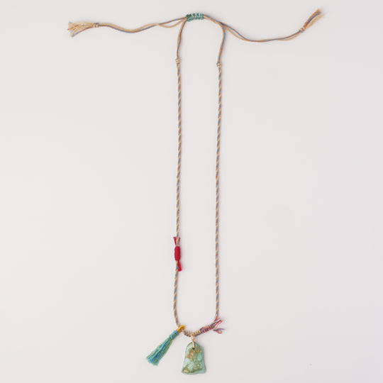 Braided rope turquoise necklace #46