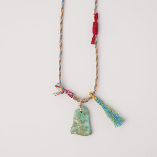 Braided rope turquoise necklace #46