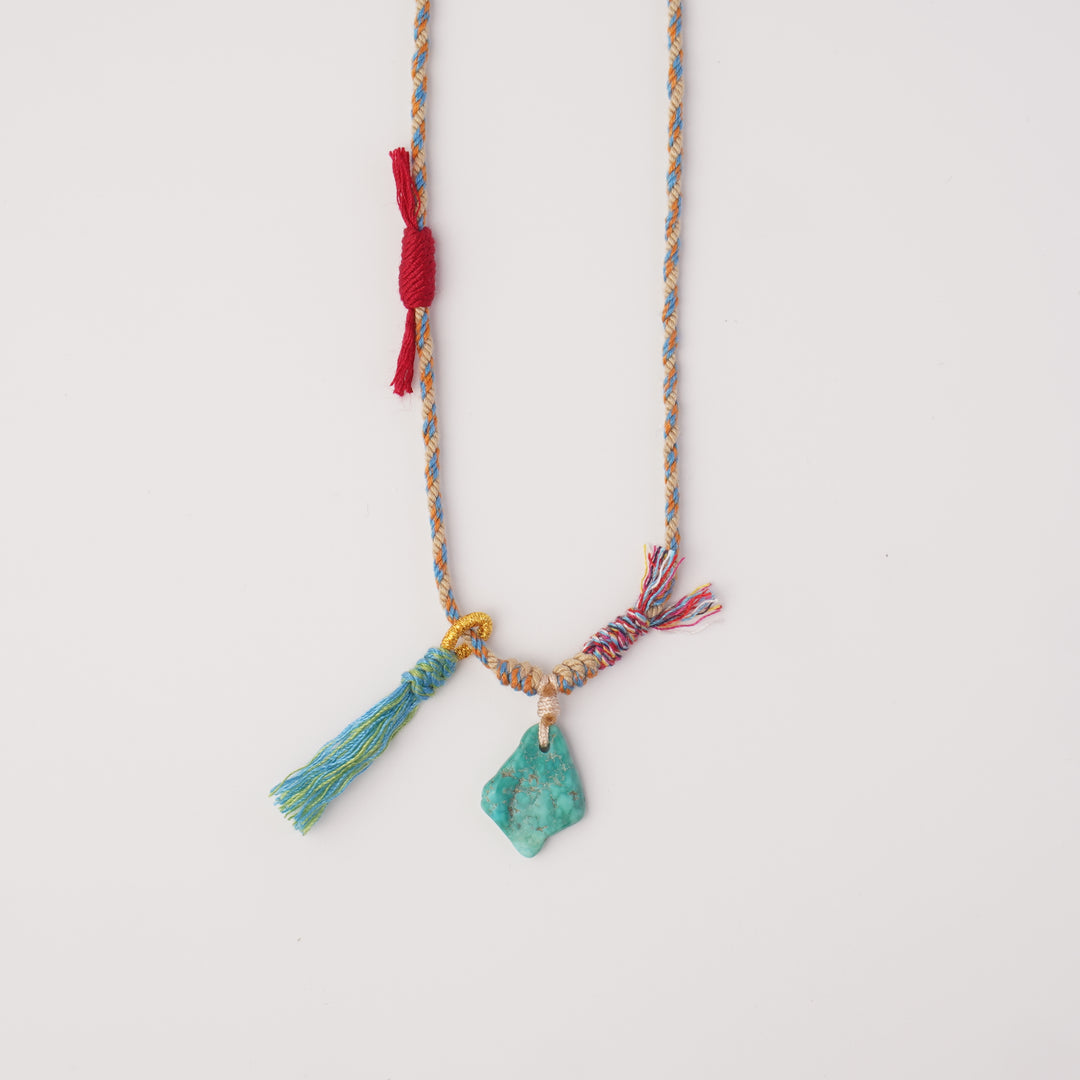 Braided rope turquoise necklace #175