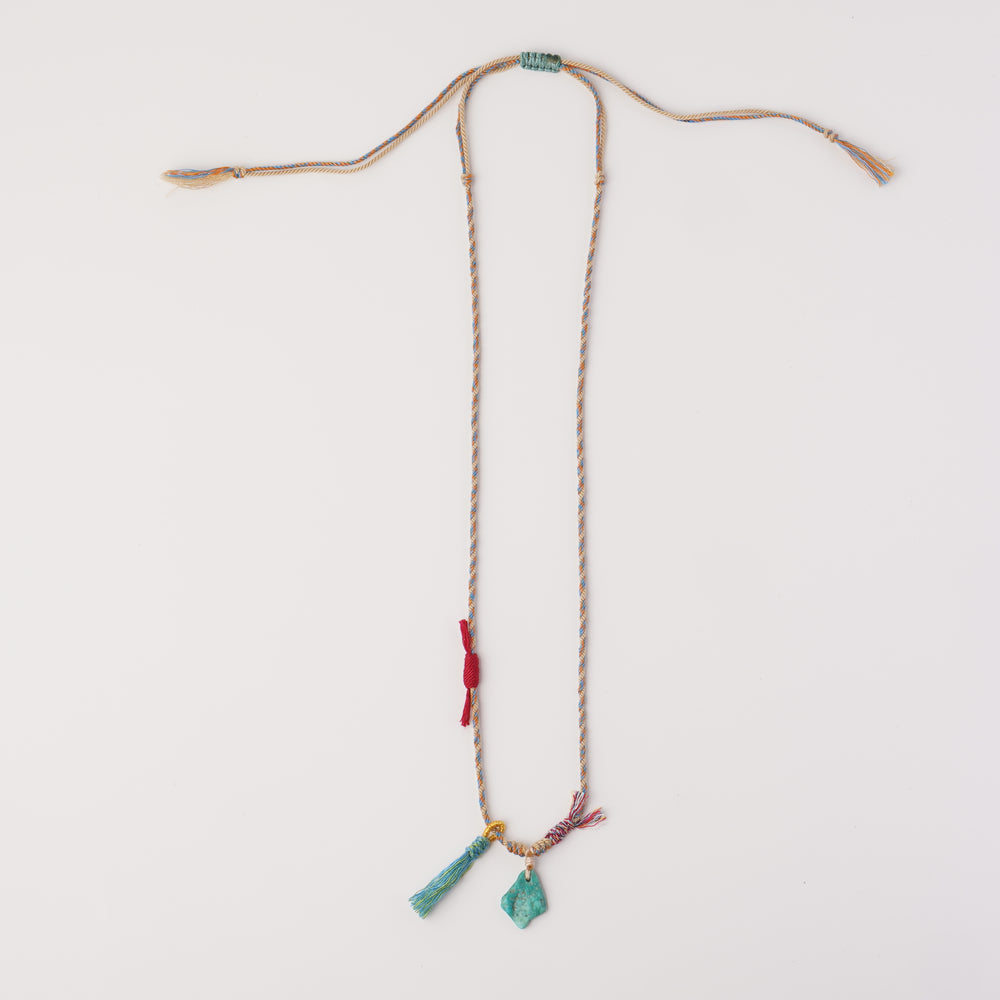 Braided rope turquoise necklace #175