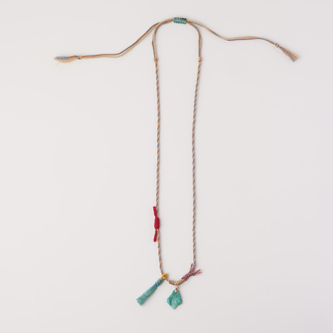 Braided rope turquoise necklace #175