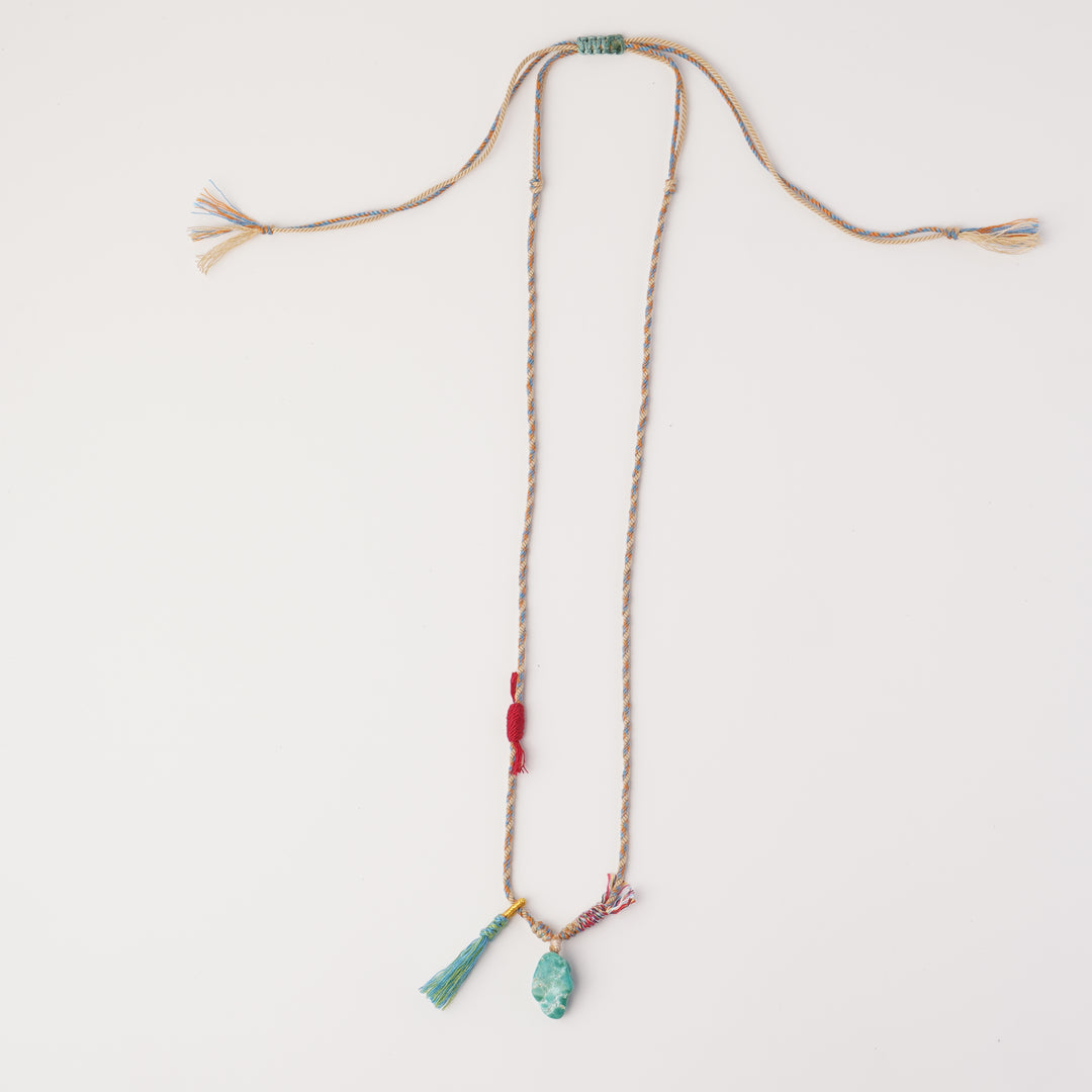 Braided rope turquoise necklace #177