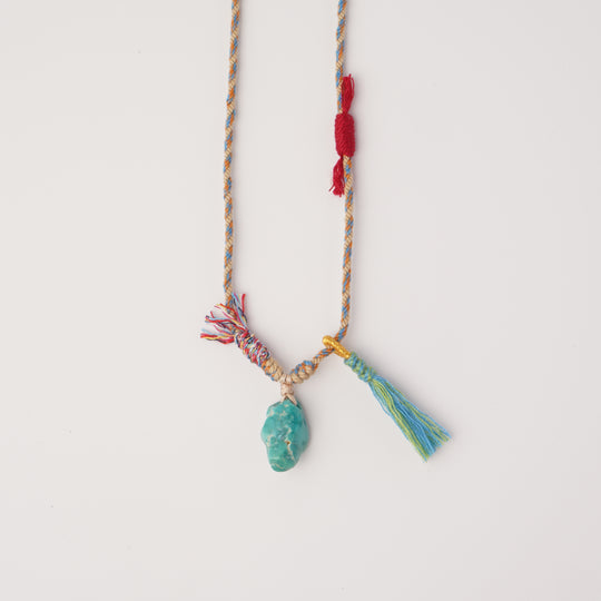 Braided rope turquoise necklace #177