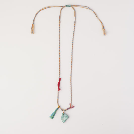 Braided rope turquoise necklace #218